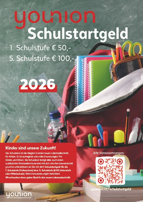 Plakat Schulstartgeld Wien 2026